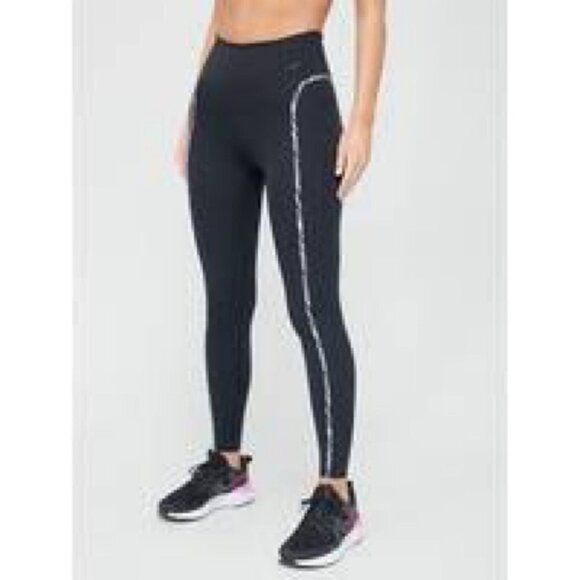 Nike Women's One Luxe Icon Clash Training Leggings Zebra/Black Size Small - Picture 2 of 7